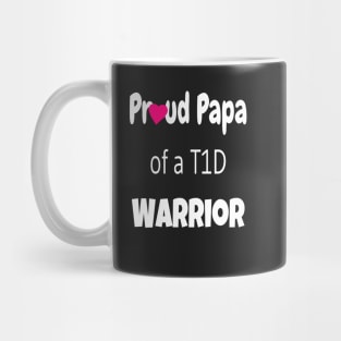 Proud Papa - White Text - Pink Heart Mug